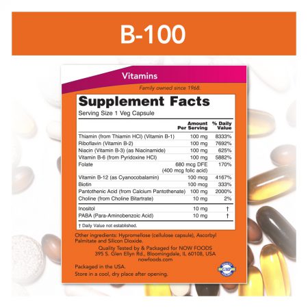 B-100 Complex, 100 Veg Capsules