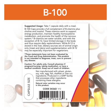 B-100 Complex, 100 Veg Capsules