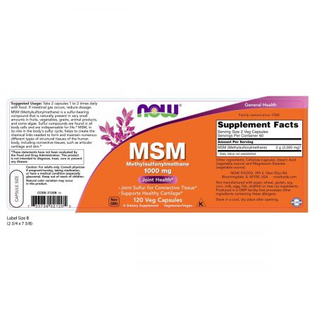 MSM, 1,000mg, 120 Veg Capsules