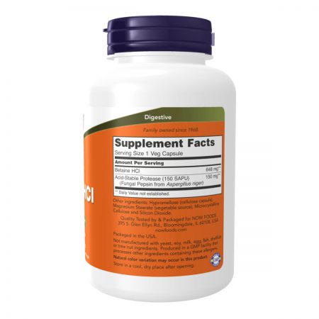 Betaine HCl, 648mg, 120 Veg Capsules