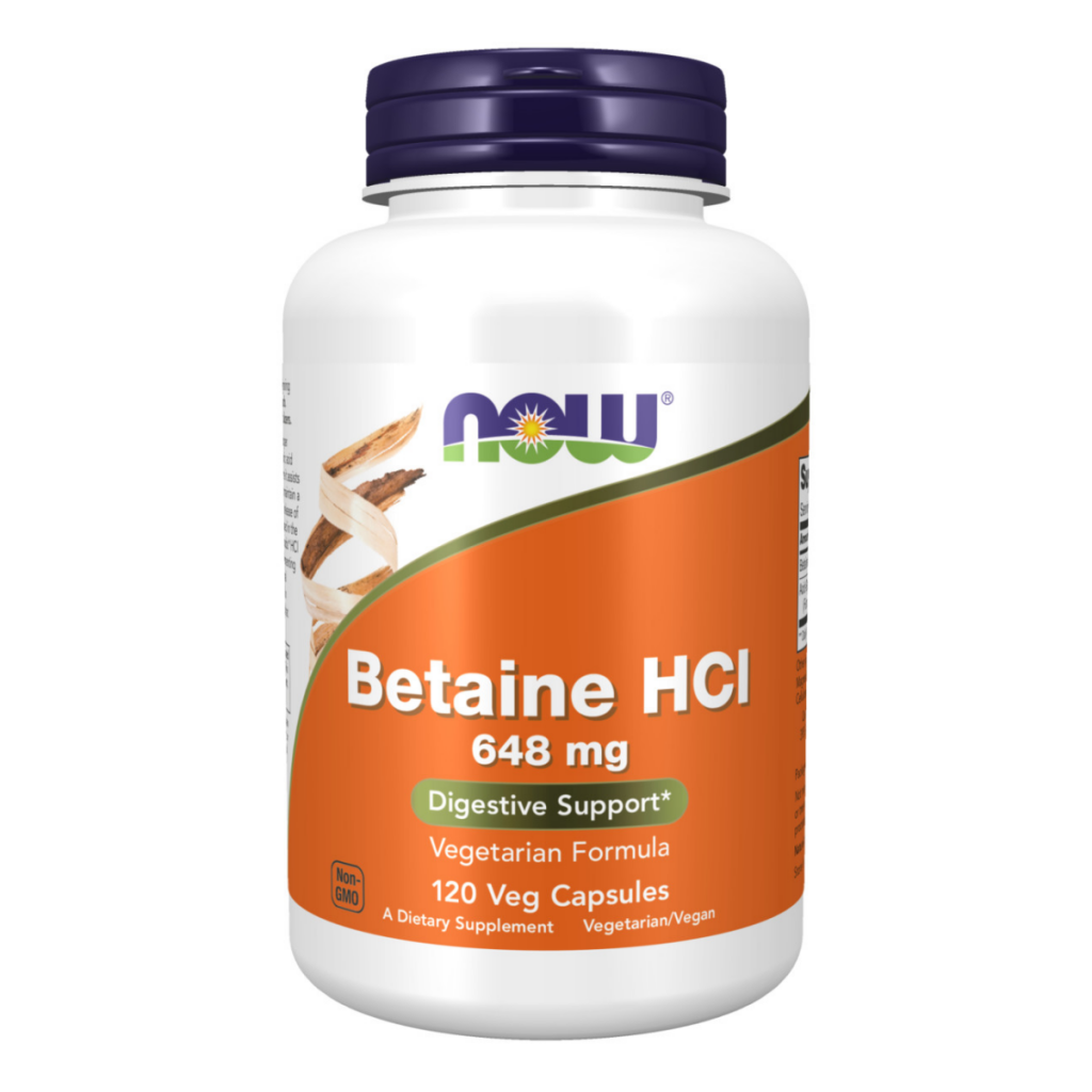 Betaine HCl, 648mg, 120 Veg Capsules