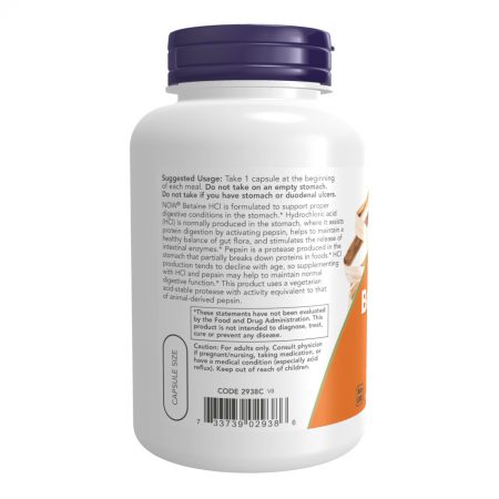 Betaine HCl, 648mg, 120 Veg Capsules