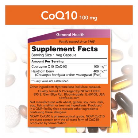 Coenzyme Q-10, 100mg w/ 400mg Hawthorn Berry, 30 Veg Capsules
