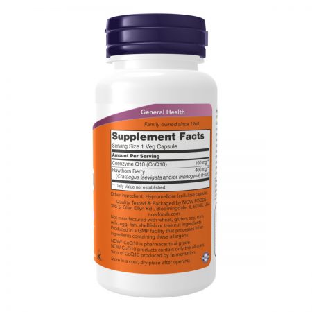 Coenzyme Q-10, 100mg w/ 400mg Hawthorn Berry, 30 Veg Capsules