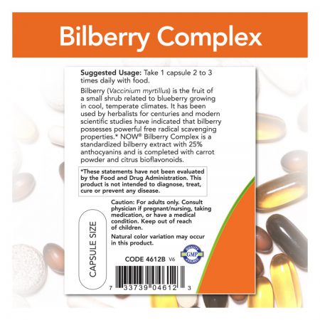 Bilberry Complex, 80mg, 100 Veg Capsules