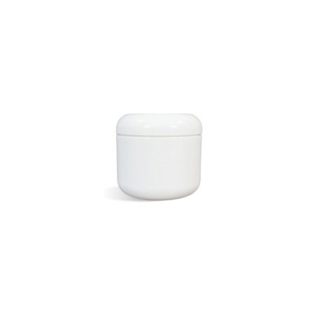 Cosmetic Jar, White Plastic w/ Dome Lid, 1 oz