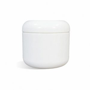 Cosmetic Jar, White Plastic w/ Dome Lid, 8 oz