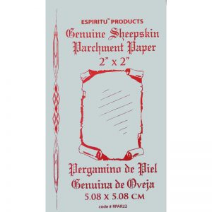 Parchment Paper, Genuine Sheep Skin, 2in x 2in with Envelope