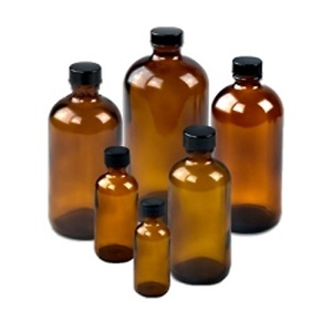Bottles, Amber Boston Round